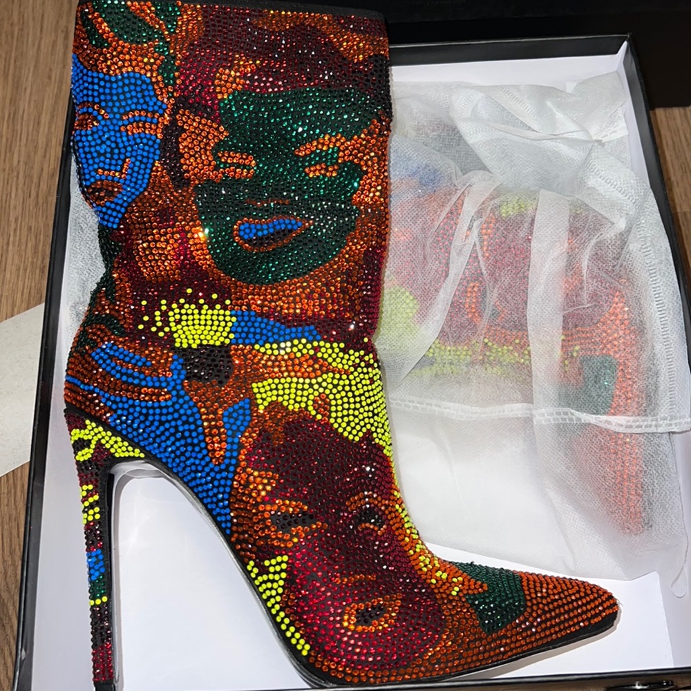 Multi colored boot heels